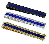 Set of 3 Thin Blue Line Tie Clip/Bar for Police Officer
