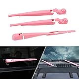 SQQP Front & Rear Window Windshield Wiper Arm Blade Decoration Cover Kit Fit for 2018-2024 Jeep Wrangler JL JLU & Gladiator JT (Pink)