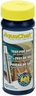 AquaChek Salt Test Strip Titrators for Pools - Salt Water Pool Test Strips for Sodium Chloride - Quick and Accurate Results - Professional Water Quality Testing Kit (10 Strips)