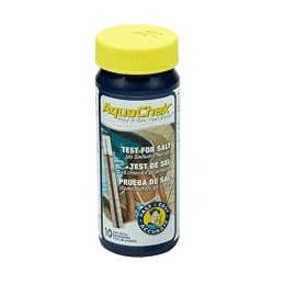 AquaChek Salt Test Strip Titrators for Pools - Salt Water Pool Test Strips for Sodium Chloride - Quick and Accurate Results - Professional Water Quality Testing Kit (10 Strips)