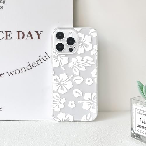 Coque iPhone 13 Pro Max fleur d'hibiscus blanc antichoc - 3