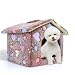 Nobleza Casa para Perro pequeños, Cama para Gato con colchón extraíble, Plegable Casa para Gatos, Perros Conejos, 48x45x39cm M, Marrón