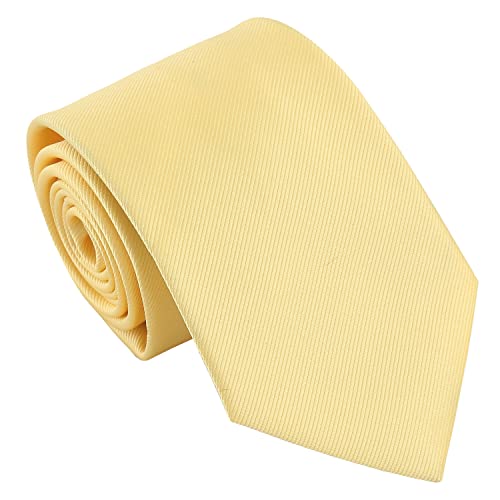 DQT Mens Plain Twill Wedding Formal & Business 8cm Classic Tie - Daffodil Yellow