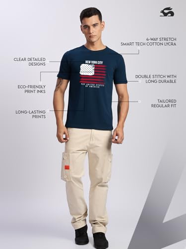 Image of ADRO Men's 100% Cotton Regular Fit T-Shirt