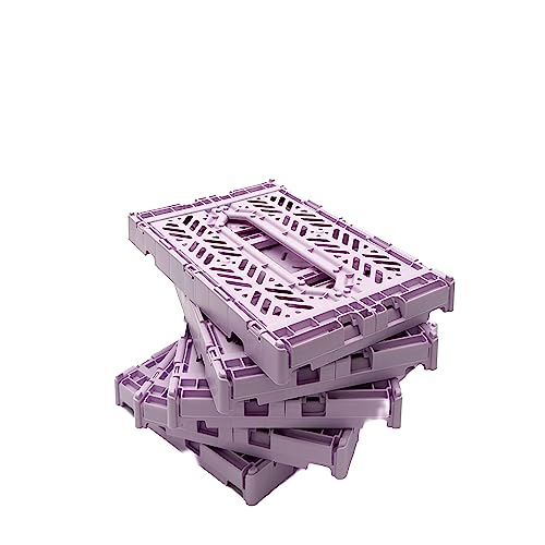 Aykasa Collapsible Storage Bins, Plastic Crate For Storage, Collapsible Crate, Utility Stackable Box (Small, Orchid) #TOP2