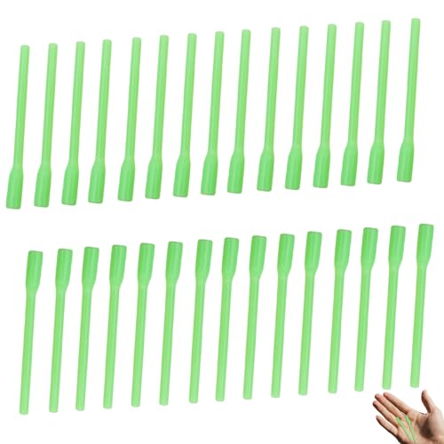 hhfvvdaGlow in The Dark Fishing Line Tubes 30 PCS PVC Fish Line Covers Protection for Deep Sea Rigging Anti-Tangle and Bite Luminous Sleeves for Squid Cod Tuna Fishing with Green Light Emission