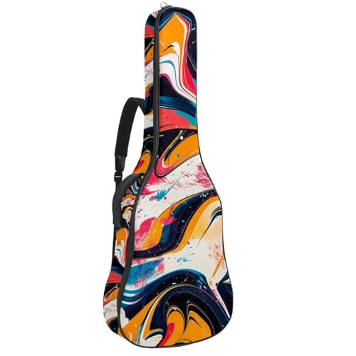 Custodia per chitarra acustica con due tasche stampa colorata con graffiti resistente allacqua doppia tracolla regolabile Stampa colorati 42.9x16.9x4.7 in Design elegante