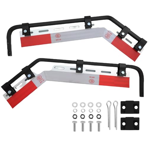 Image of 28 inch Angle Down Bar Mud Flap Hangers Kit with Mounting Bracket for Heavy Duty Semi Truck Square Spring Steel Arm Mud Flap Reflector Plates (2pcs)