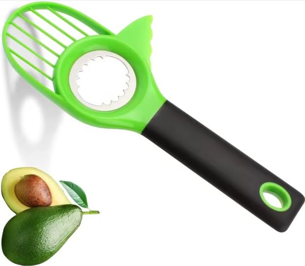 Avocado Slicer Cutter Tool – Stainless Steel Avocado Pitter, Splitter & Slicing Knife | Easy Guacamole Maker Kitchen Gadget