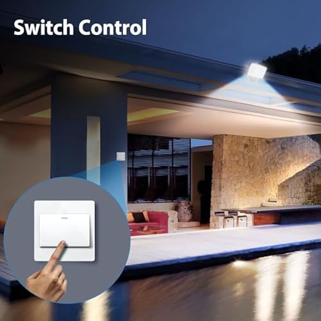 150W LED Flood Light Outdoor Knuckle, Switch Controlled Floodlight with Plate,5000K 22000Lm IP65 Waterproof Outdoor Security Lights for Yard Garden Garage,ETL Listed