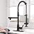 RUMOSE Oil Rubbed Bronze Kitchen Faucets with Pull Down Sprayer 360° Swivel Kitchen Faucet Commercial Double Head Faucet with Pot Filler, Brass Dual Kitchen Sink Faucet with Deck Plate