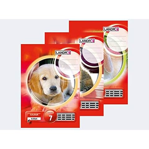 LANDR Exercise Book DIN A5, Line Style 7 / 7 mm Squared, 16 Sheets Cover