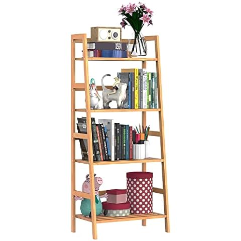 HOMCOM Estantería de Bambú 4 Niveles Estantería Escalera de Baño Librería Organizador Zapatero Cover