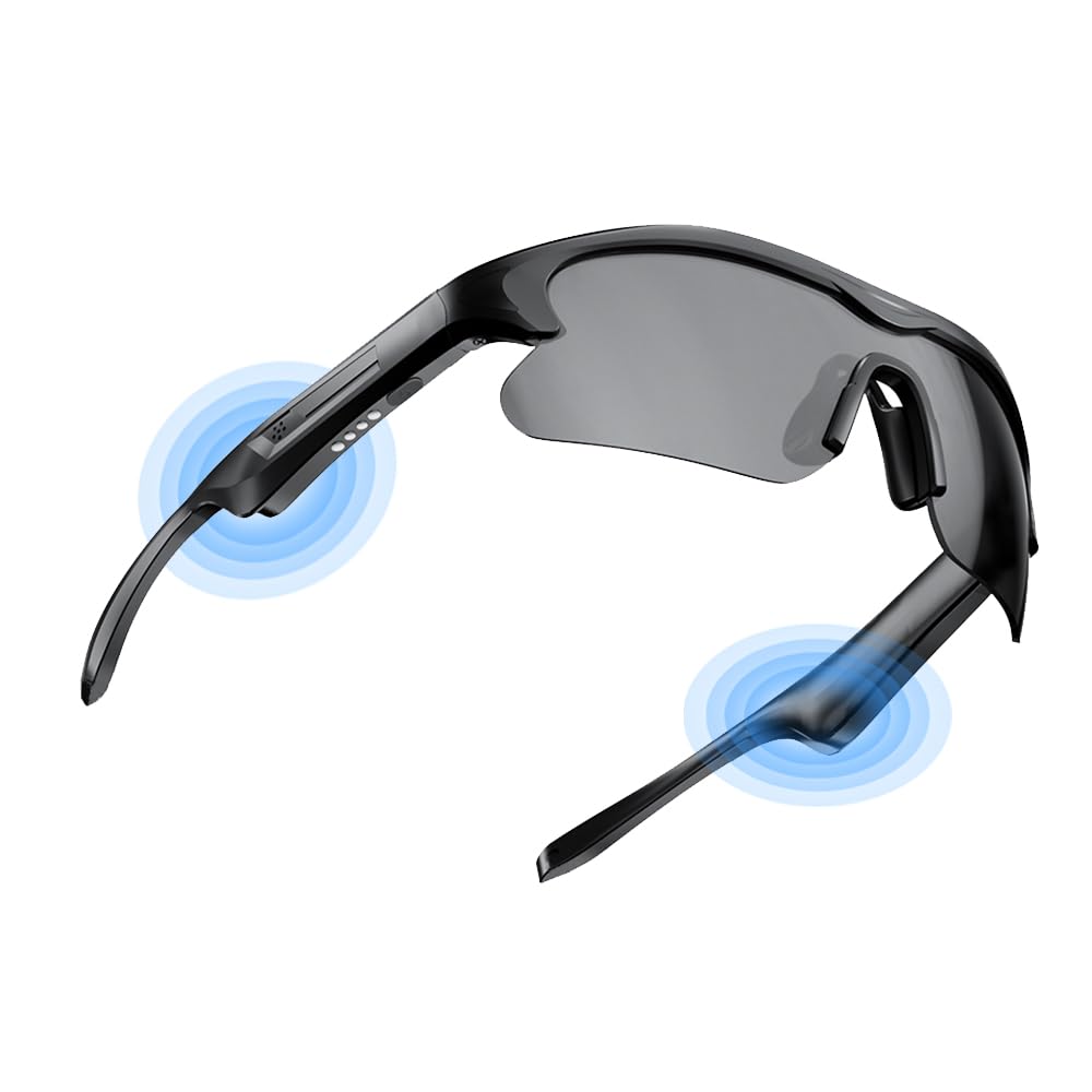 OBEST Smart Audio Gafas de Sol 5.2 Bluetooth Inalámbricas, Auriculares Abiertos, Protección UV, Navegación por Voz, Adecuado para Deportes al Aire Libre, Correr y Ciclismo