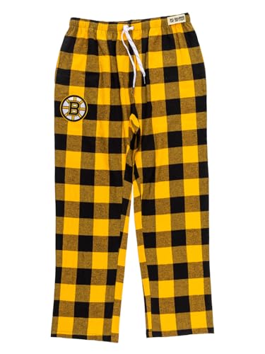 Calhoun NHL Surf & Skate Men's Team Logo Plaid Pajama Pants – 100% Woven Brushed Soft Fabric