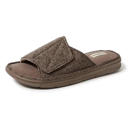 Image of Dearfoams Men's Adjustable Indoor /Outdoor Memory Foam Machine Washable Summer Slide Slipper