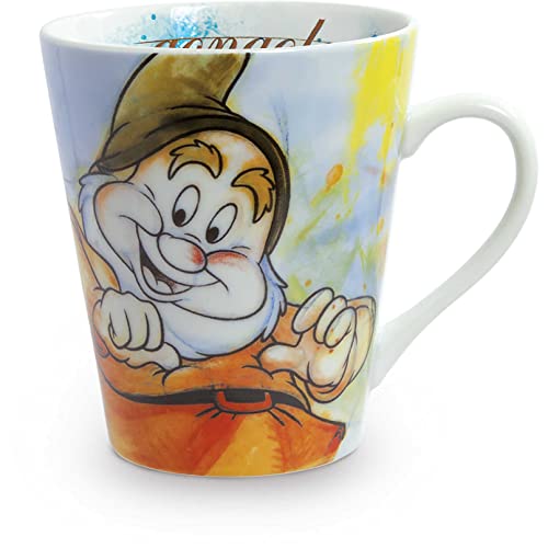 Egan Mug Collezione Disney 7 Nani. Oggetto Realizzato in Porcellana di Colore Celeste e Arancione e Bianco. Dimensione: 10,5X9X12,5 cm. La referenza è PWS21/1GO