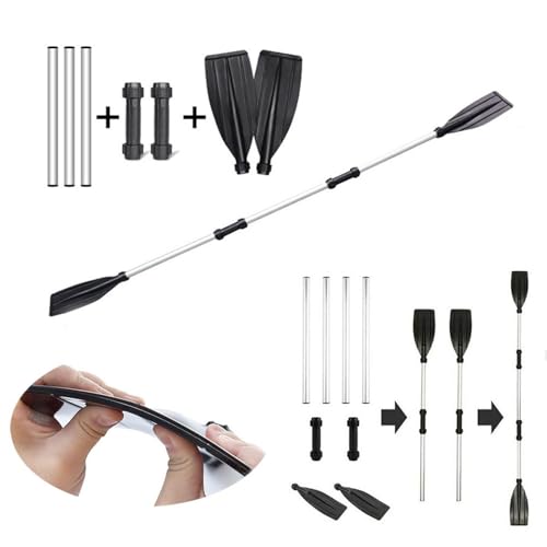 Biniveil Palas De Kayak | Remos De Barco Portátiles Ajustable | Remos De Kayak A Flote Desmontables | Remos De Aluminio para Kayak Barco Hinchable | Fácil De Transportar Y Guardar