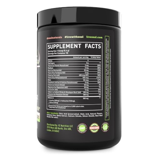 Image of Zeal Electrolyte Powder - 90 Servings | Keto Electrolytes Powder | Zero Sugar, BCAAs, B-Vitamins | Potassium, Zinc, Magnesium | Hydration Powder Recovery Drink | Strawberry Kiwi