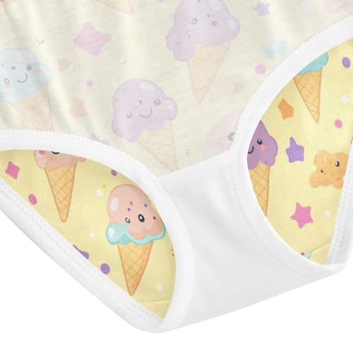 ZZKKO Colorful Ice Cream Cute Girls Underwear Toddler Panties for Girls Comfort Brief Size 2-8T4