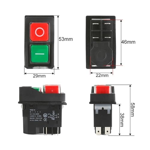 Interruptor de botón electromagnético KJD17 KLD-28 de arranque de protección de 5 pines 6