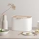 Kazai.® Bio-Mülleimer ’Elin’ | 4,5L Kompost-Eimer mit Holz-Deckel & Filter | Geruchsdicht, Spülmaschinenfest, inkl. Innenbehälter | Biomüll-Behälter für die Küche | Weiß