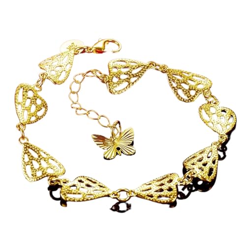 Cadeau créatif pour elle : bracelet or creux et papillon en argent