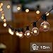 Produktbild Lichterkette Außen Warmweiß 15m, 50 Glühbirne G40 Wasserdichte Strombetrieben Zimmer Balkonbeleuchtung Lichterketten