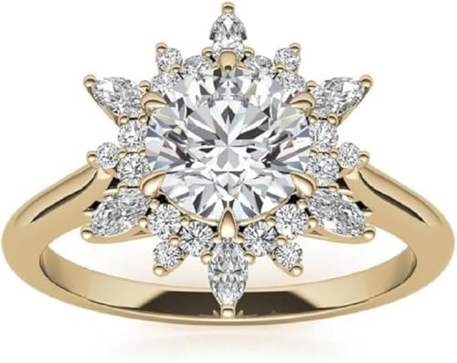 Moissanite Engagement Ring, 1CT-3CT Round Cut, Cluster Halo Design, Vintage Style Promise Ring Anniversary Promise Ring for Her