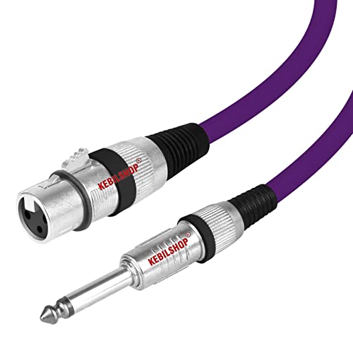 Image of Microphone Cable 3 Pin XLR Female to 1 /4 inch TS 6.35 mm Male 5 Meter /16 Feet, TRS to XLR Female Cable For Dynamic Microphone,Amplifier. (PURPLE)