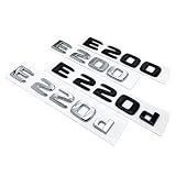 Lettere nere in argento E200 E260 E300 E400 E450 E220d E350d E400d Emblema ABS compatibile con adesivo logo bagagliaio auto(Silver,E350d)