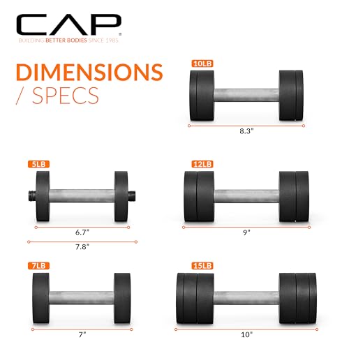 Image of CAP Barbell 15 lb Adjustable Dumbbell - Compact Cast Iron Weight | Multiple Options