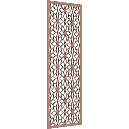 Image of 29 3 /8 inchW x 74 3 /8 inchH x 3 /8 inchT Lake Decorative Fretwork Wood Wall Panels, Walnut