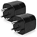 Produktbild kwmobile 2X Reiseadapter Indien Typ-D - Schuko Reise Adapter zu Typ D Steckdose in z. B. Indien Nepal Sri Lanka - Stromadapter Urlaub schwarz