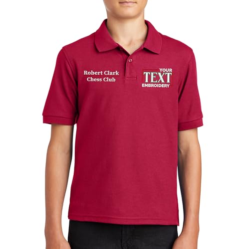 Custom Embroidered Polo Shirts for Youth Personalized Add Your Text Name Design