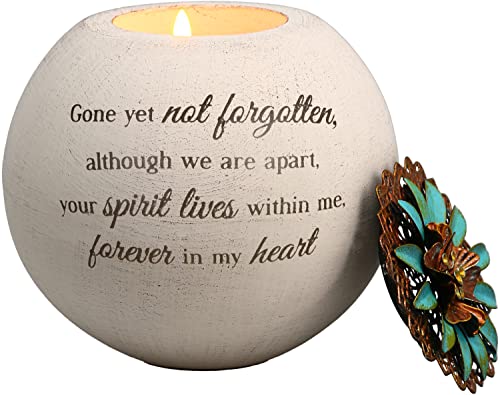 Pavilion Gift Company 19093 Forever In My Heart Terra Cotta Candle Holder, 4-Inch, White #TOP26