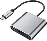 USB C à HDMI Adaptateur multiports,4K USB C Hub avec 100W PD, USBA 3.0 Port, HDMI à USB C Multiport numérique AV Convertisseur pour MacBook Pro/Air, iPad, Comprimés, commutateurs, TV, Surveiller et plus encore