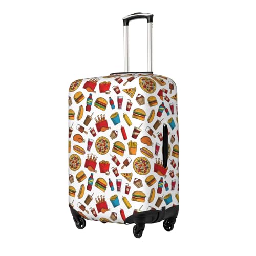 Hot Dog Pizza Luggage Cover Protector Anti-Scratch Washable Fits 18-32 Inch Luggage-Small2