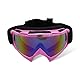 4-FQ Motorradbrille ATV-Brille Motocross-Brille Dirt Bike-Brille Winddichte Offroad-Brille Winddichte Reitbrille Anti-Scratch Schutzbrille Powersportbrille Skibrille (Rosa Rahmen+Farbscheibe)