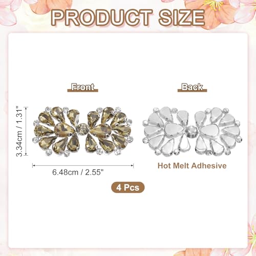 patchs thermocollants en strass éclatants motifs chic marron clair pour customisation luxe - 3