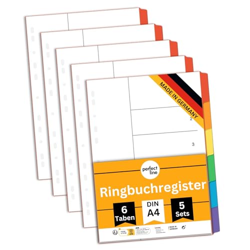 perfect line • Ordner-Register DIN-A4, 6-teilig, 5er Set...