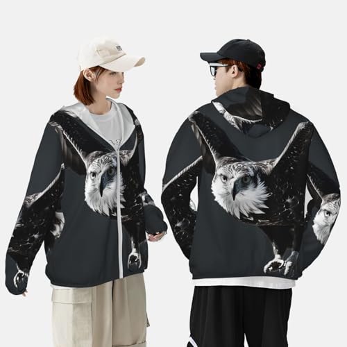 Chaqueta ligera de protección solar con capucha negra miniatura 5