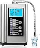 Ioniseur d'eau alcaline avec écran LCD 3,8 pouces,purificateur d'eau domestique,pH 3,5-10,5, filtre à eau potable alcaline/acide,capacité de 8 000 litres par filtre,commande vocale intelligente Silver