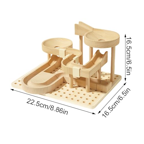 Laberinto de mármol interactivo: juguete de construcción de bloques con canicas para regalar 6