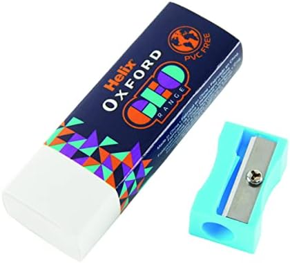 Helix Oxford Geo Eraser and Sharpener - Orange (100203)