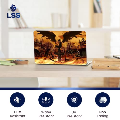Image of LSS 15 15.6 Inches Laptop Notebook Skin Sticker with 2 Wrist Pads - Reusable Cover Protector Vinyl Sticker Cover Decal Fits 13 inch - 16 inch HP Asus Acer Samsung - Cross Grave Pattern