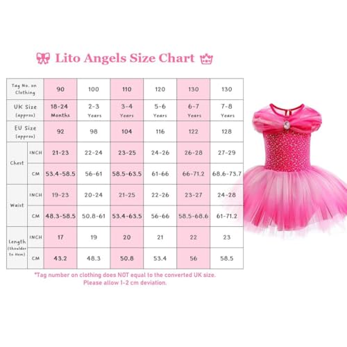 Lito Angels Princess Aurora Sleeping Beauty Ballerina Costume Ballet Leotard Fancy Dance Wear Tutu Dress with Accessories for Kids Girls Age 7-8 Years - Image 3