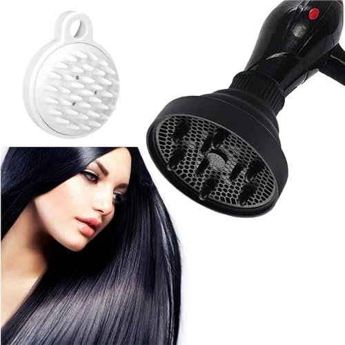 Difusor para Secador, Difusor Universal para secadores, Difusores Resistente Al Calor, para pelo Rizado u Ondulado, para rizos sin frizz (Negro)