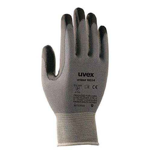 Uvex 60321 10 Unipur 6634 Safety Glove, Size: 10, Grey, Black