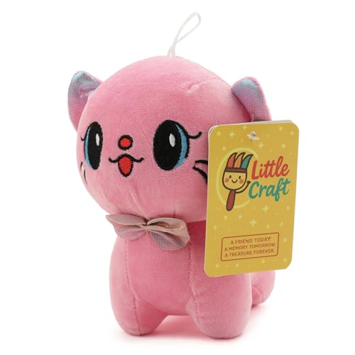 Image of Pink Bow Cat Soft Toy for Kids Stuffed Soft Toy with Cute Hug-Friendly Plush for Babies, Toddlers & Children Safe, Lightweight & Easy to Clean (22CM)